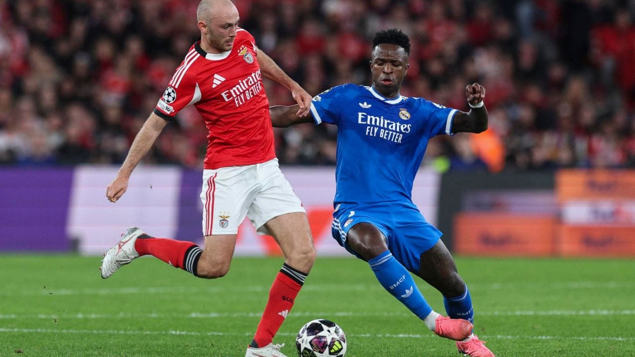 Vinícius Jr akicheza dhidi ya Benfica katika mchezo wa kwanza wa Champions League 2026