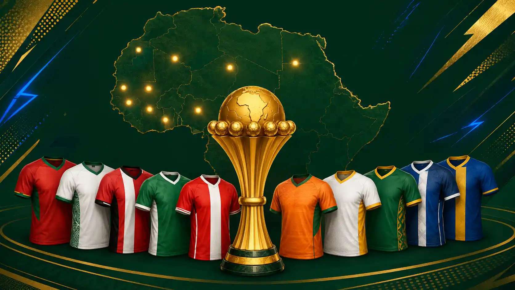 Timu 10 za Afrika zinazoshiriki Kombe la Dunia 2026 - ramani ya Afrika na kombe la dunia