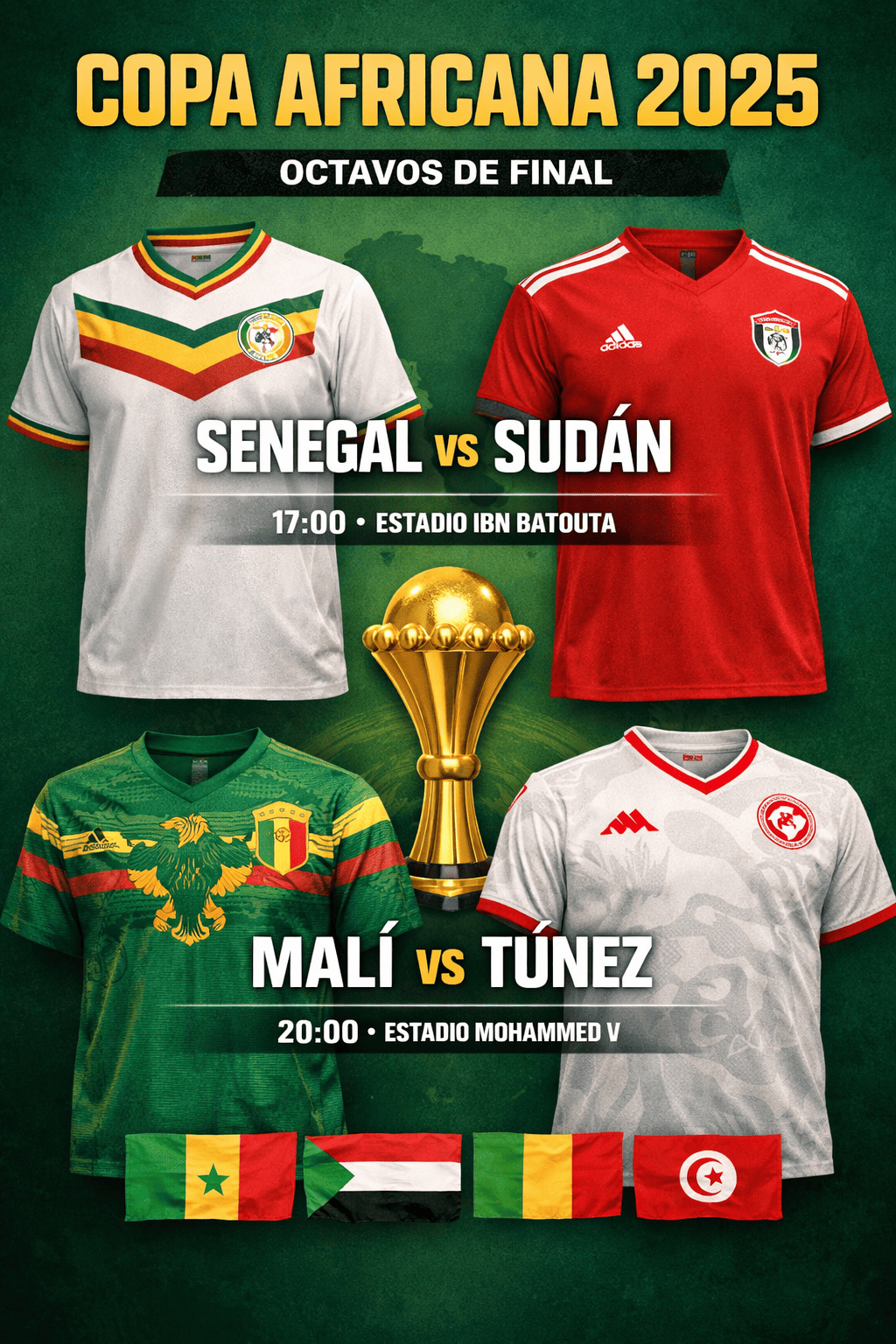 Kombe la Mataifa ya Afrika 2025: Senegal vs Sudan na Mali vs Tunisia – muda, chaneli na hali ya vikosi