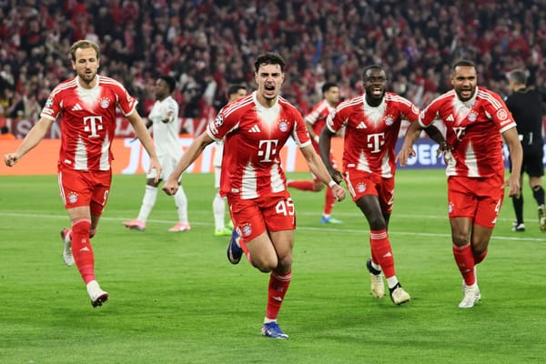 Bayern Munich wakiadhimisha ushindi 4-3 Champions League nusu fainali 2026